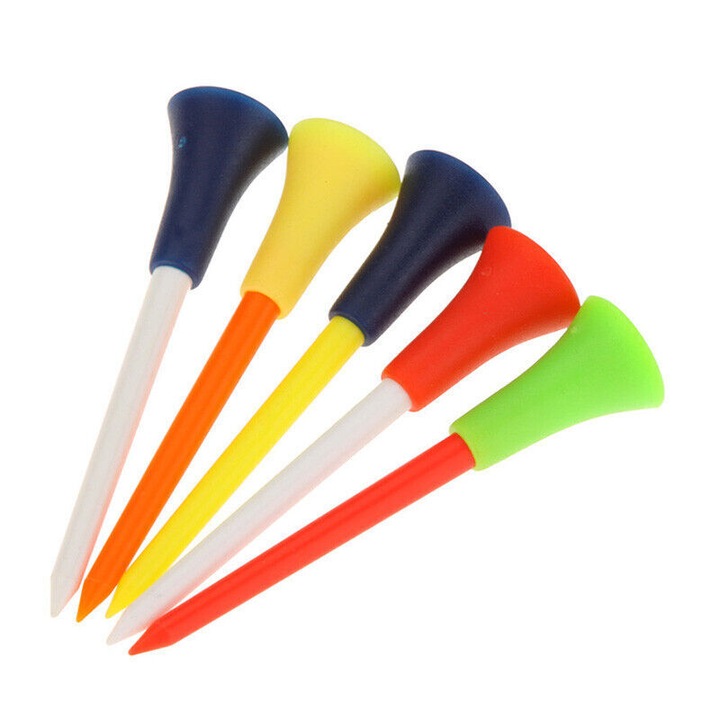 Set 10 bucati tee-uri golf din plastic, 83mm, multicolor