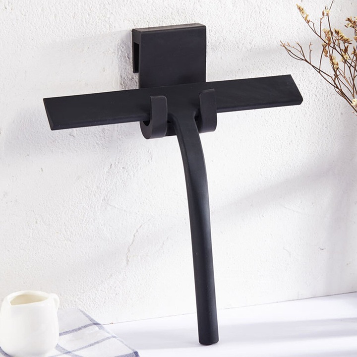 Stergator de geam, 22.8cm x 22cm, negru, cu maner ergonomic, set 1 buc.