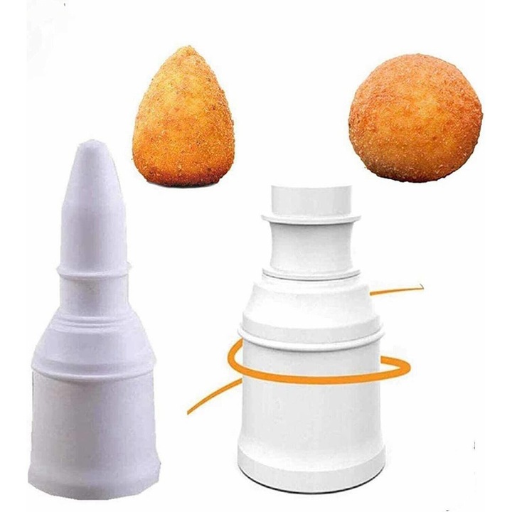Set 2 forme pentru arancini, plastic, alb, 16.6x9.8x9.6cm