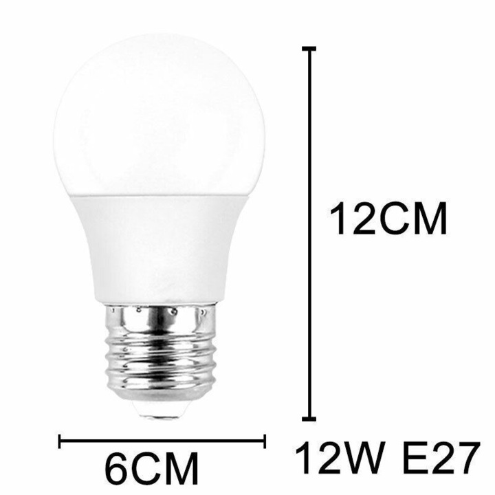 Set 4 becuri LED E27, alb rece 6500K, 7W/9W/12W/15W/18W