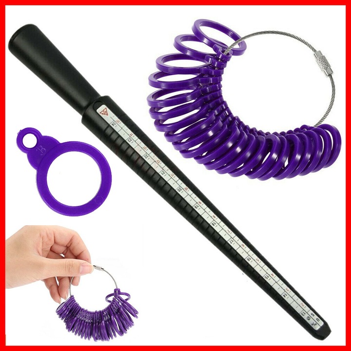 Set unelte de masurare a marimii inelului, stick de masurare, violet, plastic