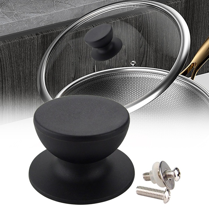 Maner capac vase, negru, 6-10mm, rezistent la caldura, set de 1 buc.