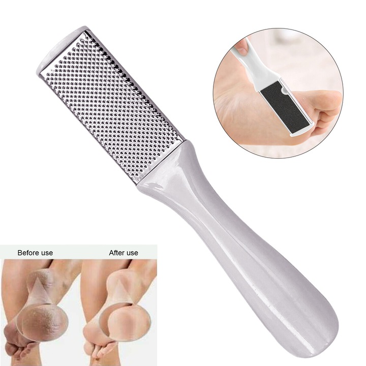 Set 2 Pile cosmetice din otel inoxidabil, alb, 17x3cm