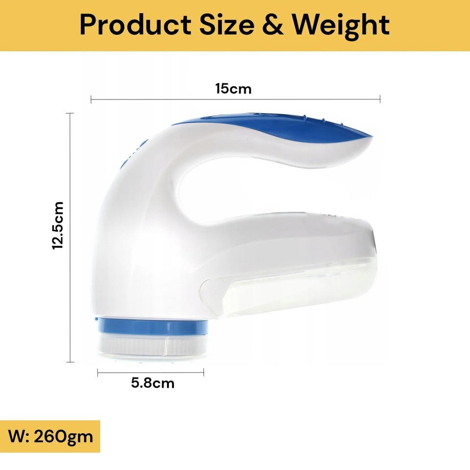 Razuitor electric de scame, USB reincarcabil, alb, 12.5x15x5.8cm, set cu cablu USB si perie