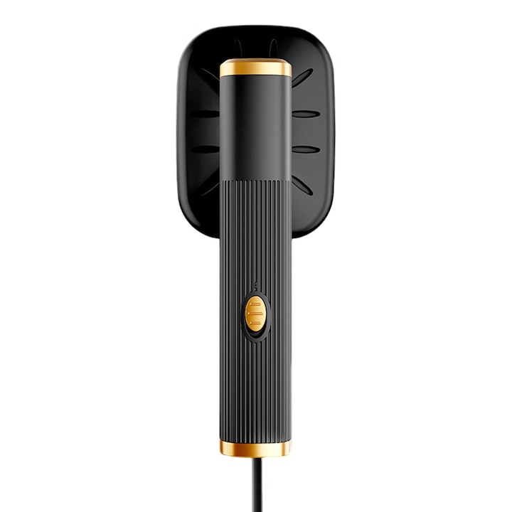 Fier de calcat cu abur portabil, mini, negru, 180° rotativ, compact