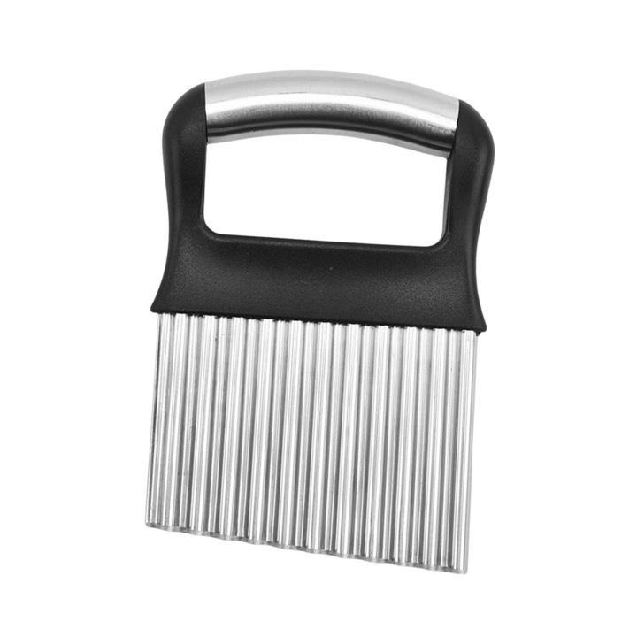 Feliator manual pentru cartofi, 14cmx9.5cm, inox, negru, set 1 bucata