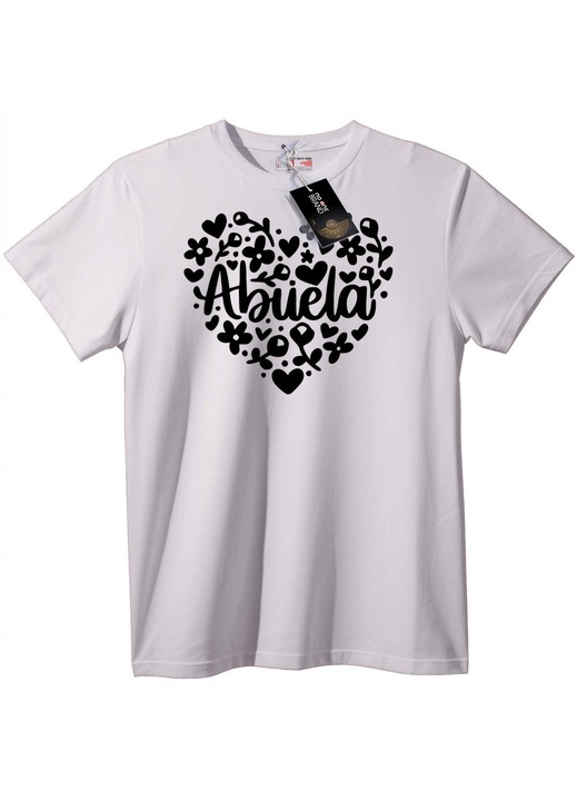 Tricou Abiela Inimă și floare, Alb