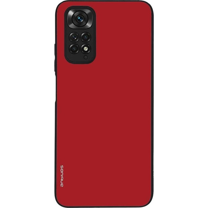 Husa telefon Sonique ColorBloc Series, rosie, pentru Xiaomi Redmi Note 11 4G / Redmi Note 11S, silicon, design modern, protectie antisoc