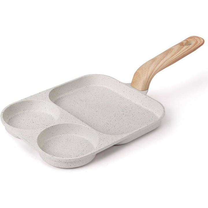 Tigaie 3 in 1, aluminiu, non-aderent, design special, 2 cm inaltime, multicolor