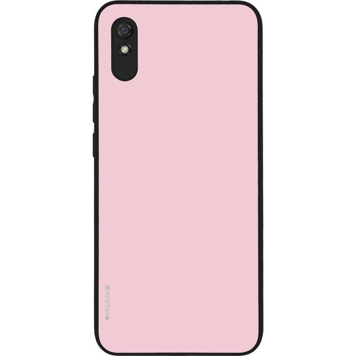 Husa telefon Sonique ColorBloc Series, roz deschis, pentru Xiaomi Redmi 9A / Redmi 9AT, silicon, design modern, protectie antisoc