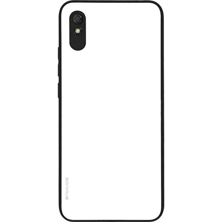 Husa telefon Sonique ColorBloc Series, alb, pentru Xiaomi Redmi 9A / Redmi 9AT, silicon, design modern, protectie antisocuri
