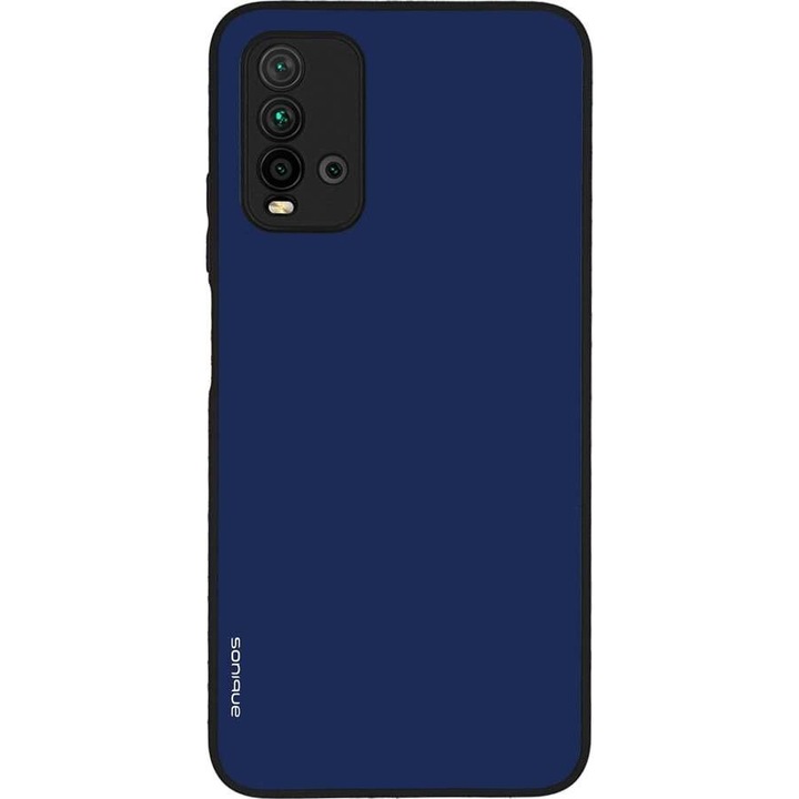 Husa telefon Sonique ColorBloc Series, pentru Xiaomi Redmi 9T, silicon, design carbon, albastra