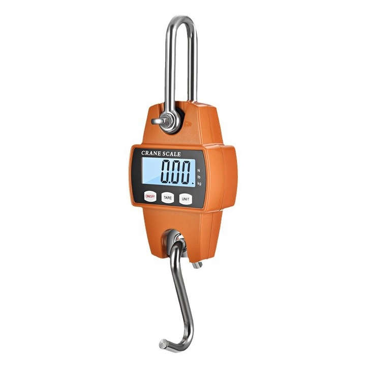 Cantar electronic de macara 300kg, display LED 5 cifre, receptor din otel inoxidabil, rotire 360 grade, set complet