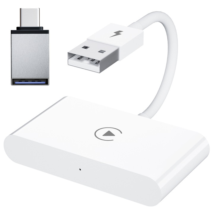 Adaptor Wireless CarPlay pentru iPhone, Conexiune Automata, Alb, Accesorii Electronice Auto