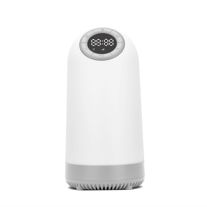 Tablie pat tactil cu ceas alarma radio FM lumina reglabila 8 culori portabil