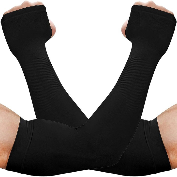 Unisex napvédő karvédő, 1 pár, mikroszálas, kerékpározáshoz, fekete