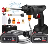 Aparat de Spalat cu Presiune Tip Pistol, Fara Fir Infiniteea™, Putere 500 W, Presiune 30 bari, 2 Acumulatori 48V, 5000mAh, Autonomie 3h, 3 Moduri Pulverizare, Filtru Apa, Recipient Spuma, Furtun 5m, Kit Complet cu Trusa Transport, Negru