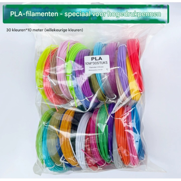 Filament PLA 1.75mm pentru imprimante 3D, set 20 culori, 200 metri