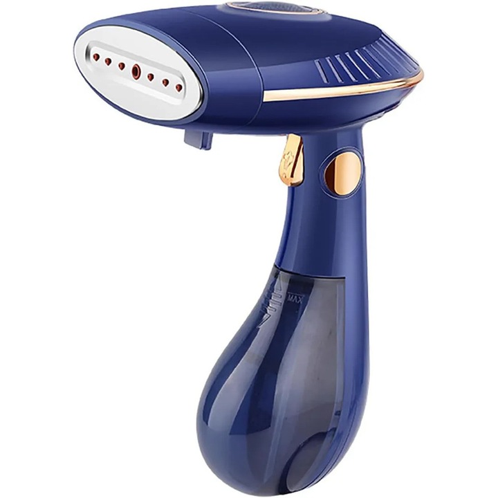 Fier de calcat portabil 1500W cu moduri de calcare, rezervor de apa 168ml, albastru inchis