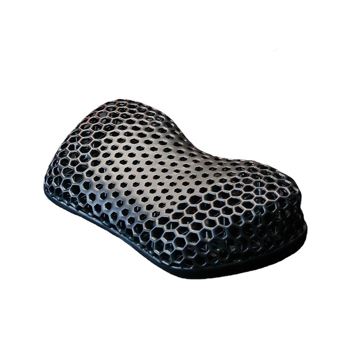 Ergonomikus egértámasz, 3D méhsejt szerkezetű kialakítás, légáteresztő támasz, fekete