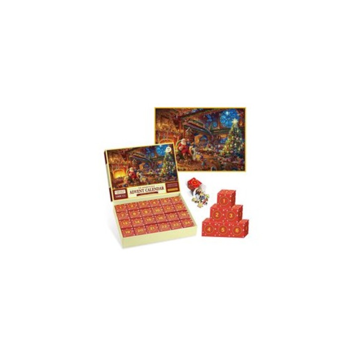 Puzzle Advent Calendar 2025, 24 piese, 70x50cm, decorare Craciun