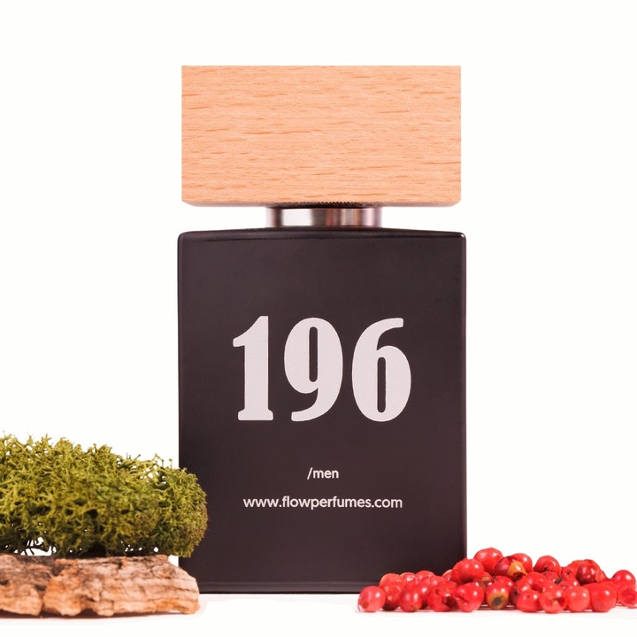 Parfum unisex, Flow, Nr.196, lemnos-pielarie, 50 ml