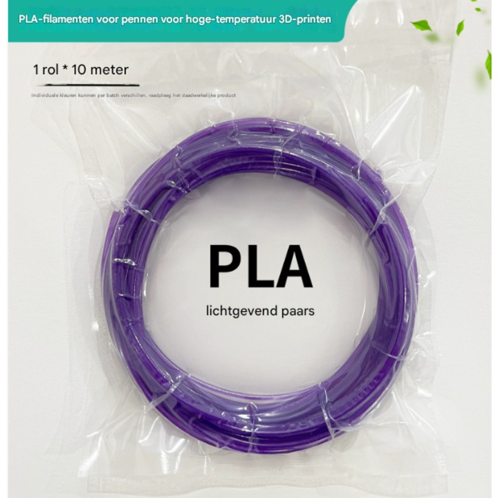 Filament 3D, 10 metri, PLA violet stralucitor, 1.75mm