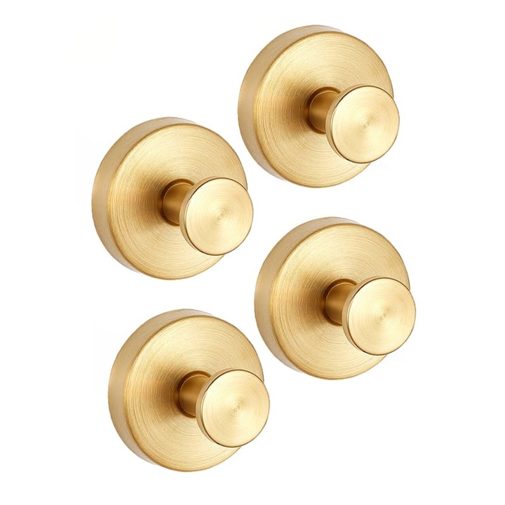 Set 4 suporturi pentru prosoape din otel inoxidabil, carlige de dus cu ventuza, multicolor, dimensiuni variate