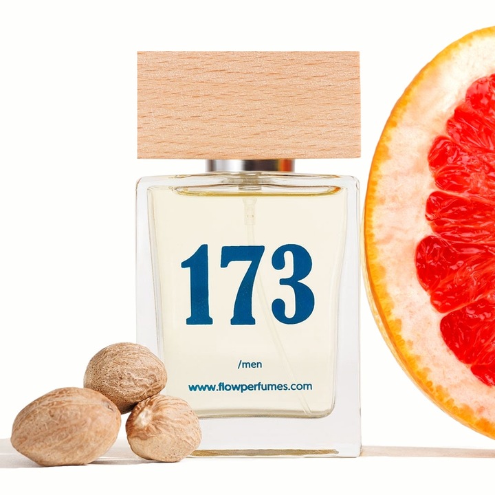 Parfum bărbați, Flow, Nr.173, condimentat-lemnos, grapefruit roz, 50 ml