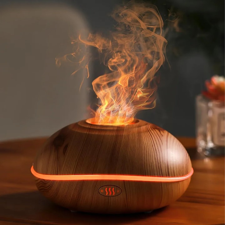 Umidificator mini 260ml, portabil USB, functionare silentioasa 30dB, iluminare ambientala, alb