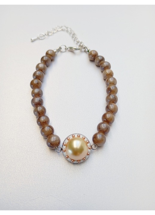 Bratara cu Calcedonie si perle Swarovski