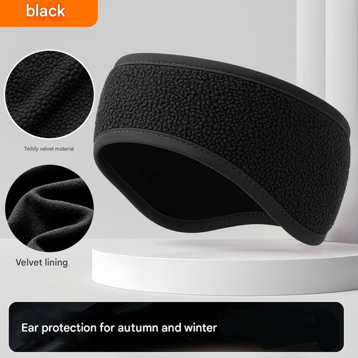 Caciuli unisex, negru, cu benzi ajustabile, perne groase, set de caciuli pentru iarna