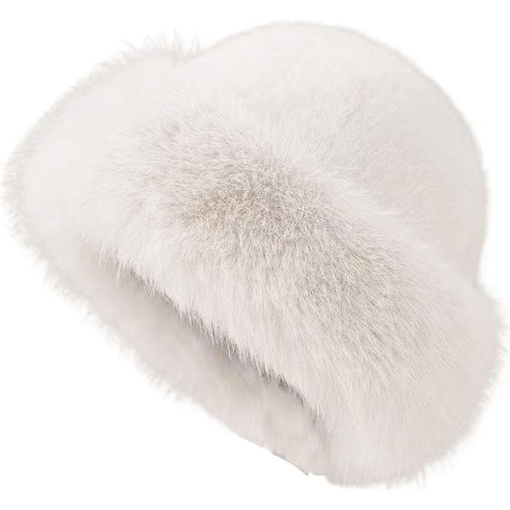 Caciula dama, calduroasa, fara bor, din fleece, bej, 54x58cm