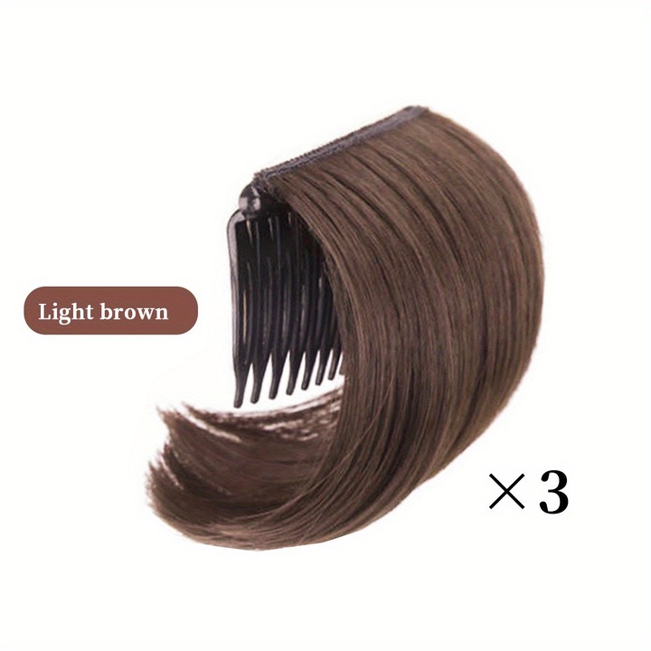 Set de 3 piepteni pentru extensii de par ondulate, 16 dinti, baza subtire, fibra termorezistenta, culoare maro