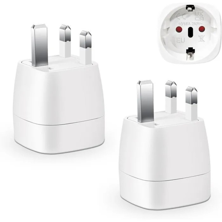 Set adaptor de priza UK, 3.6x4.9x6.7cm, 250V, 13A
