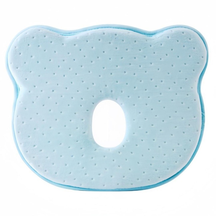 Set de 3 perne ortopedice pentru bebelusi, suport pentru cap, material moale, albastru, 25x21x4cm