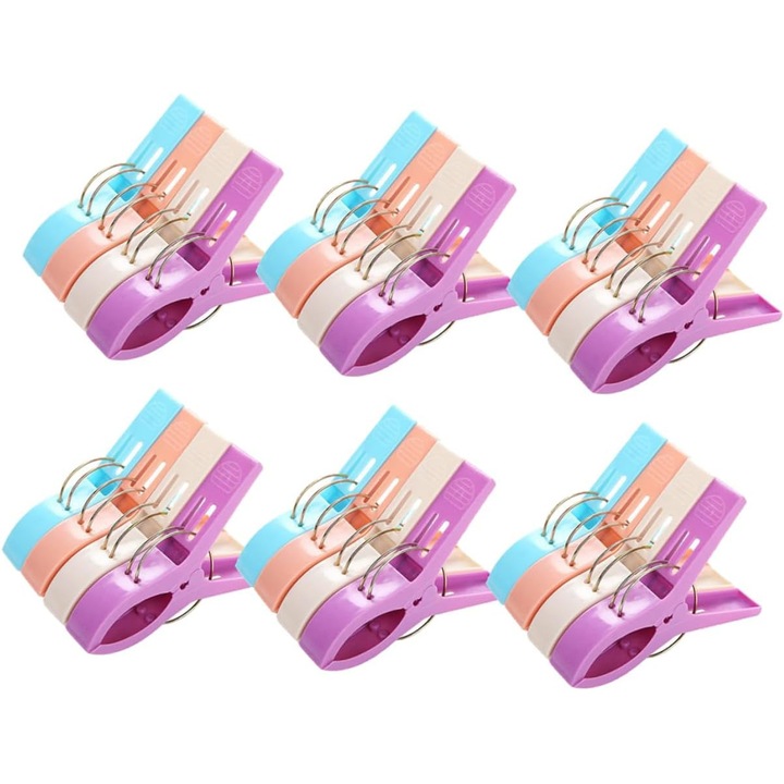 Clipsuri mari pentru rufe, set de 12, rezistente la vant, 12x9.5x2cm