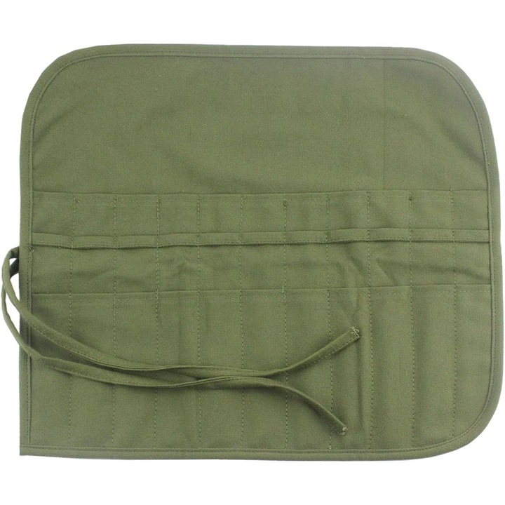 Rucsac pentru pensule, 22 sloturi, verde militar, 40x35cm