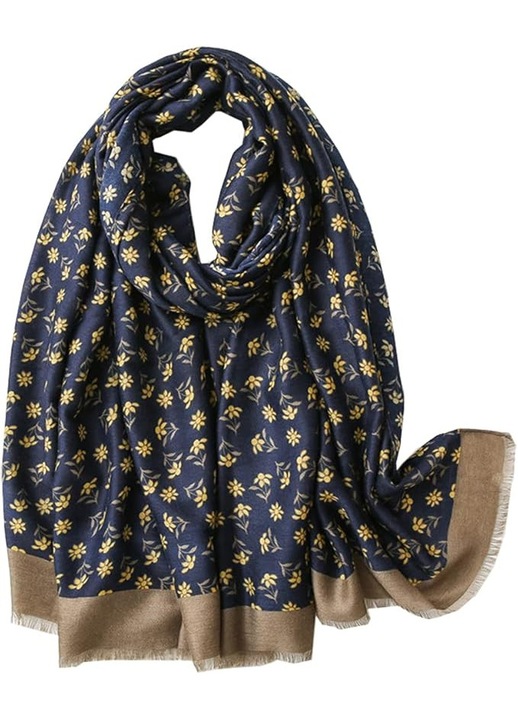 Esarfa dama, imprimeu floral si leopard, 190x90cm, usoara si moale