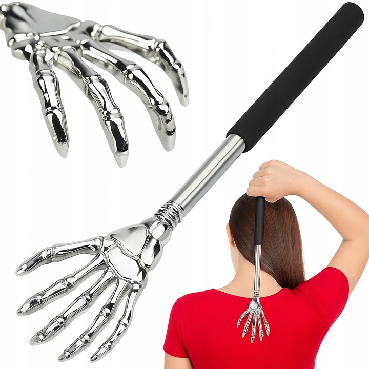 Drapacza telescopica pentru spate, Allbag, mana realista, 20x55cm, negru