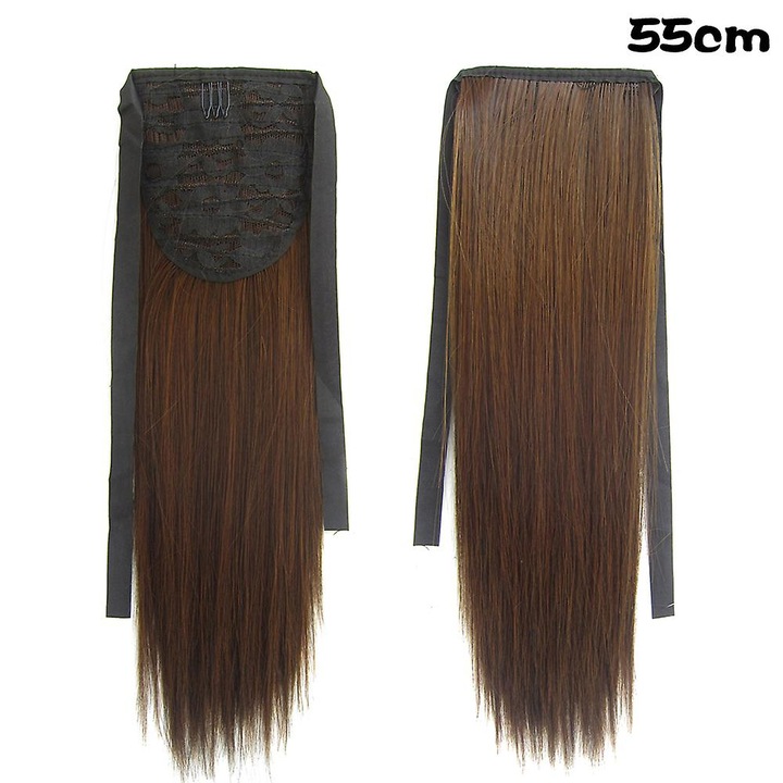 Peruca sintetica lunga drept, 55cm, multicolor, pentru par scurt si lung