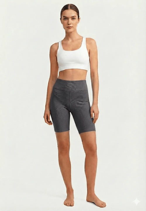 Colanti dama scurti si elastici cu talie inalta- culoare gri antracit