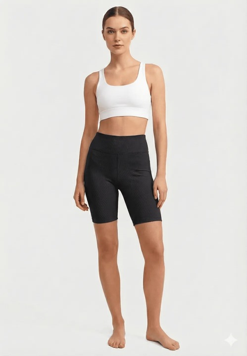 Colanti dama scurti si elastici cu talie inalta- culoare negru