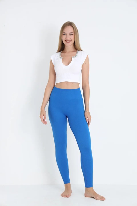 Colanți femei, SERENA, model raiat, albastru, L-XL