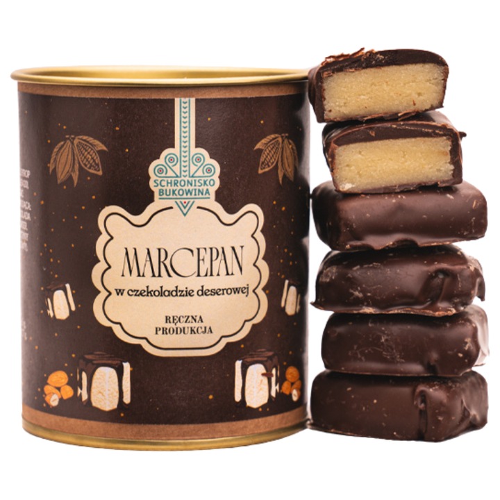 Martipan artizanal cu ciocolată de desert Callebaut, 50% migdale, 100 g