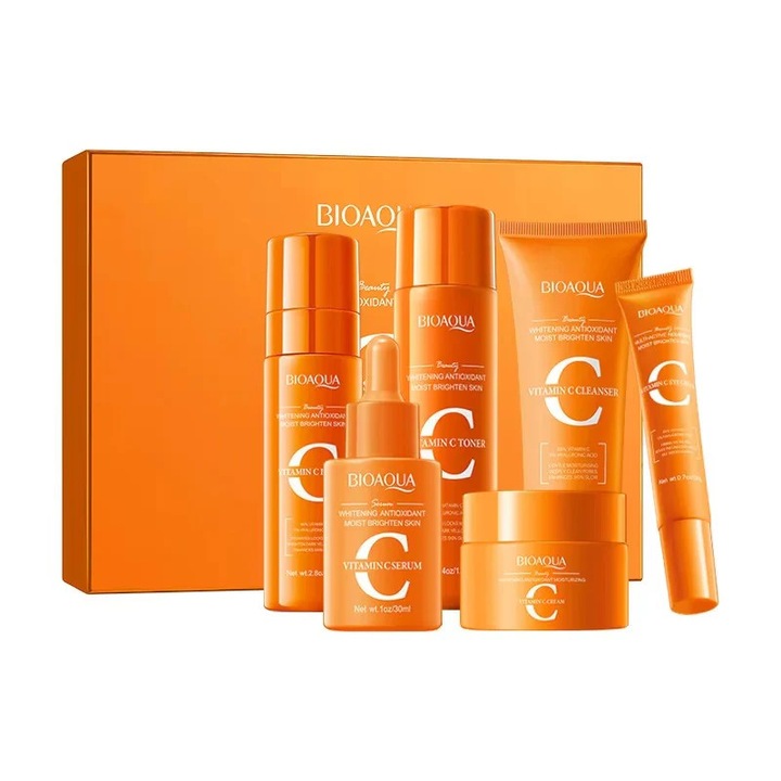 Set cadou cu Vitamina C, Bioaqua, 6 piese, hidratare, unisex