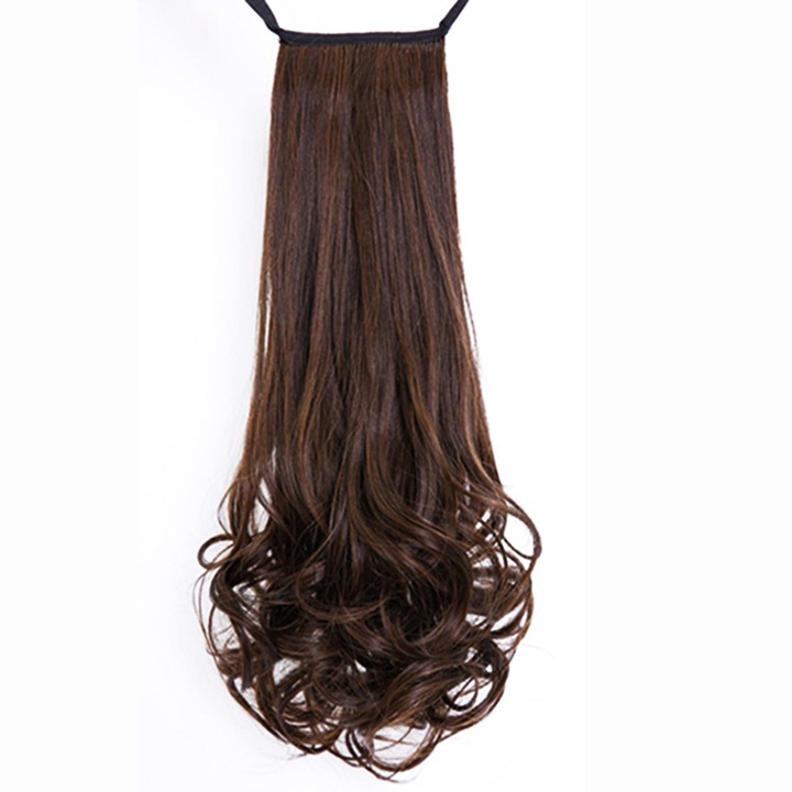 Ponytail sintetic, lungime 38cm-48cm, design ondulat, multicolor, set 1 bucata