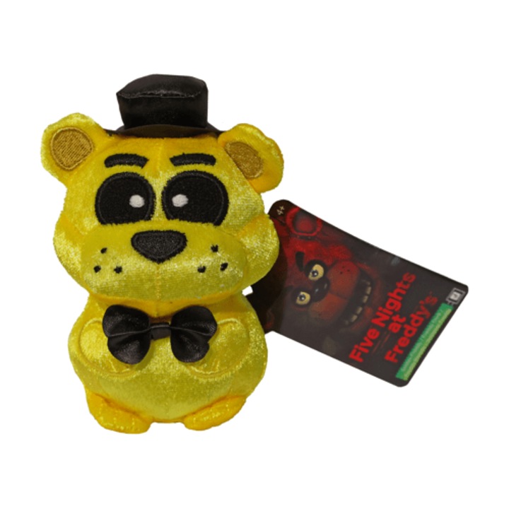Jucărie plus Golden Freddy, Jazwares, 10 cm, moale, strălucire în întuneric