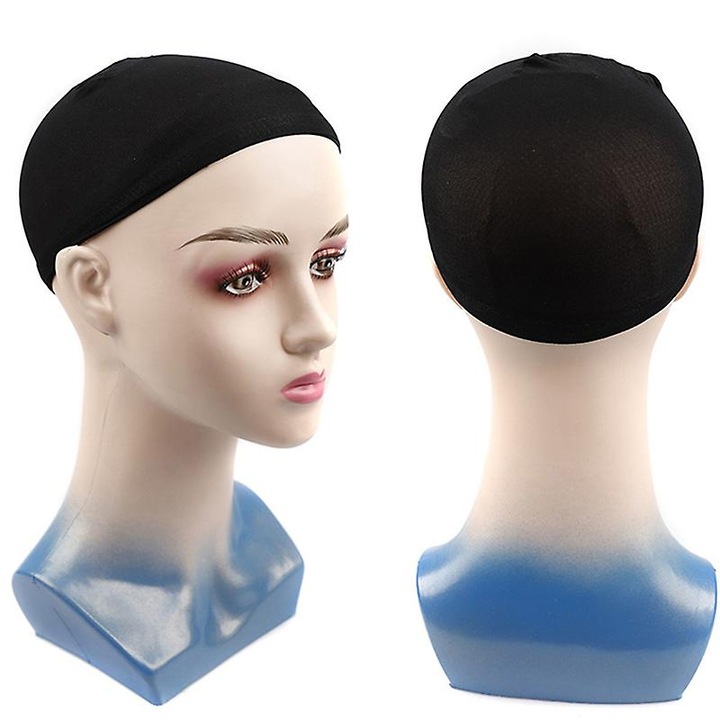 Set 2 bucati capac peruca elastic, material poliester, negru