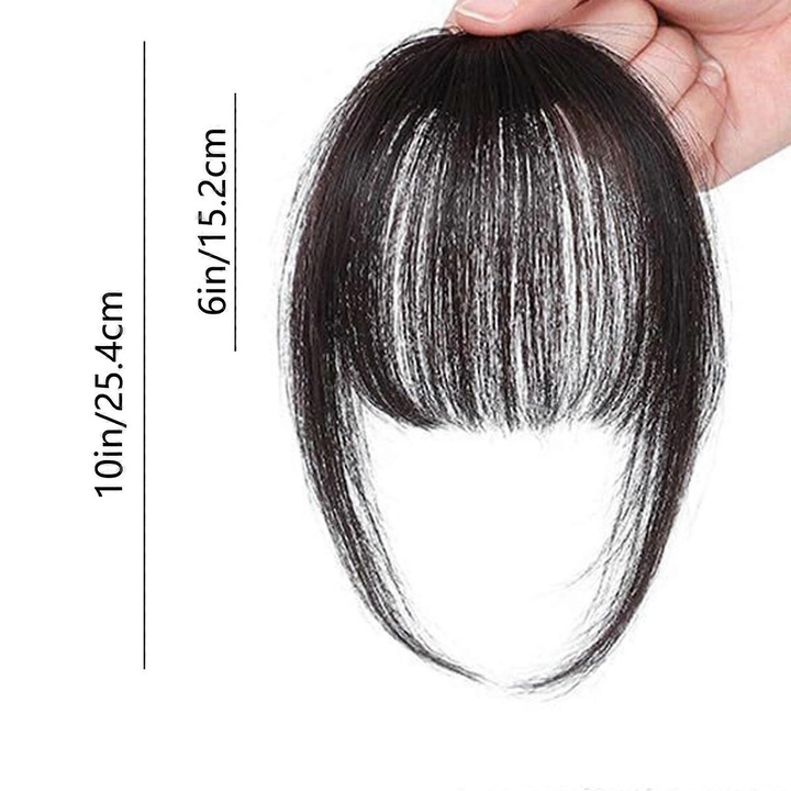 Bangs clip-in din par uman, galbene, 14cm, accesorii pentru par, set de 1 bucata
